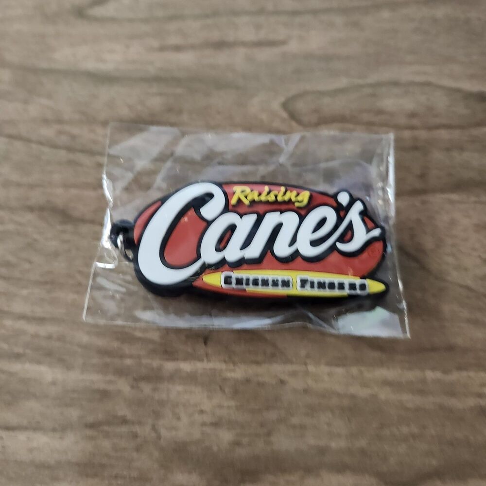 Raising Cane's Chicken Fingers Logo Keychain Key Ring Fast Food Restaurant Promo